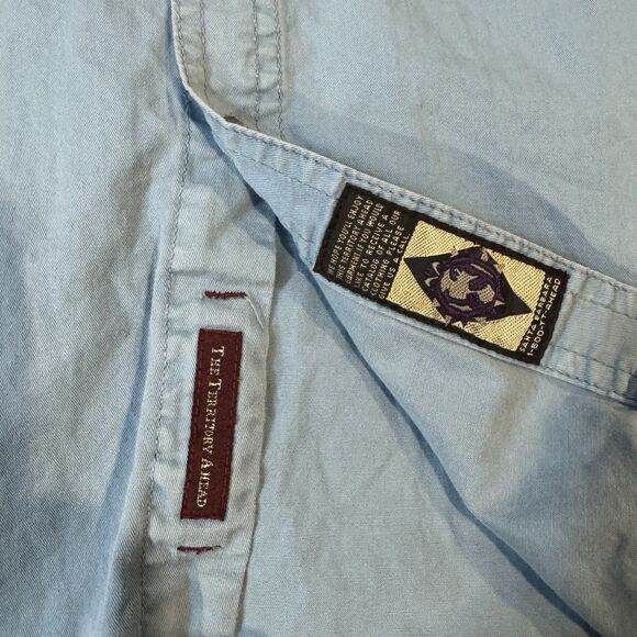 Territory Ahead Shirt Large Blue Button Down Short Sleeve Dual Pocket Cotton - Picture 7 of 7